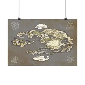 Avatar the Last Airbender World Map Poster Art Print