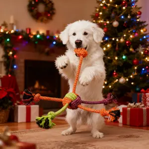 Durable Interactive Dog Chew Toy, Multi-Color Chewing Rope, and Edges, Perfect for Outdoor Sports and Dental Health