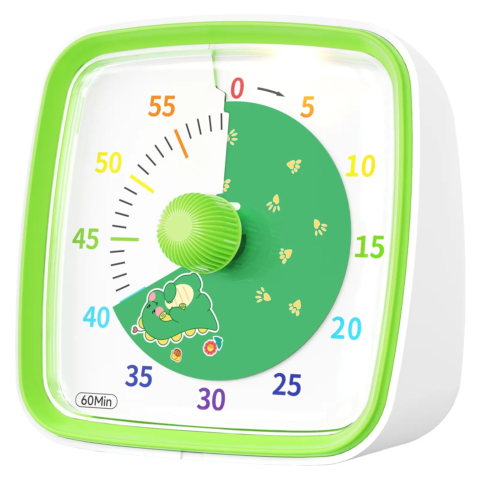 Yunbaoit Kids Visual Timer with Night Light, 60 Minute Countdown Clock, Silent Rainbow Pattern, Ideal for Home Kitchen Office Use, Kitchen Egg Timer, Kitchen Gadgets, Kitchen Timers, Kitchenware
