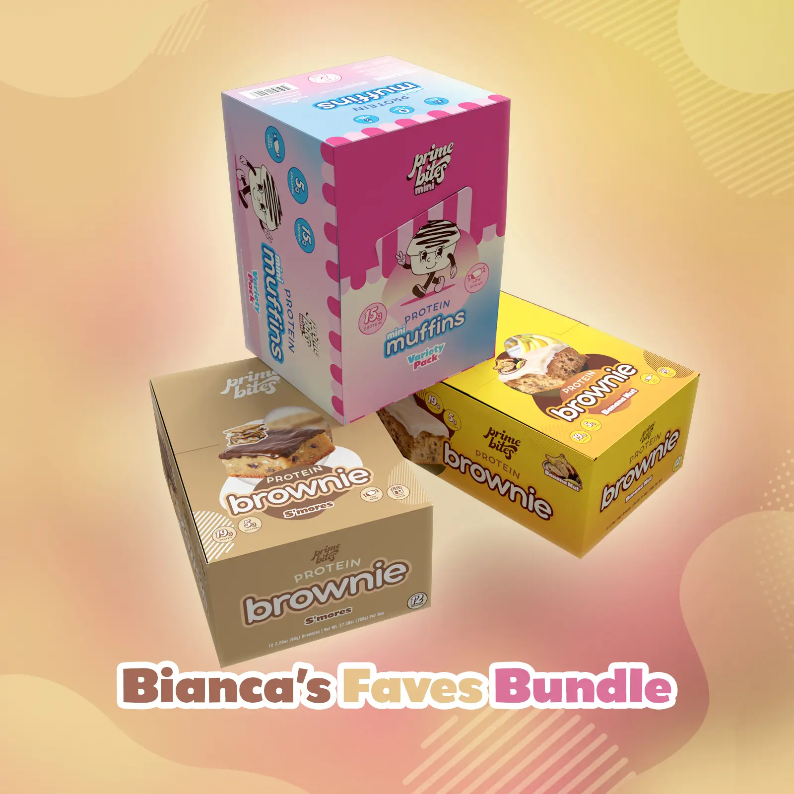 Bianca's Faves Exclusive Prime Bites Bundle - NEW S'mores, Banana Nut, & Mini Muffin Variety Pack