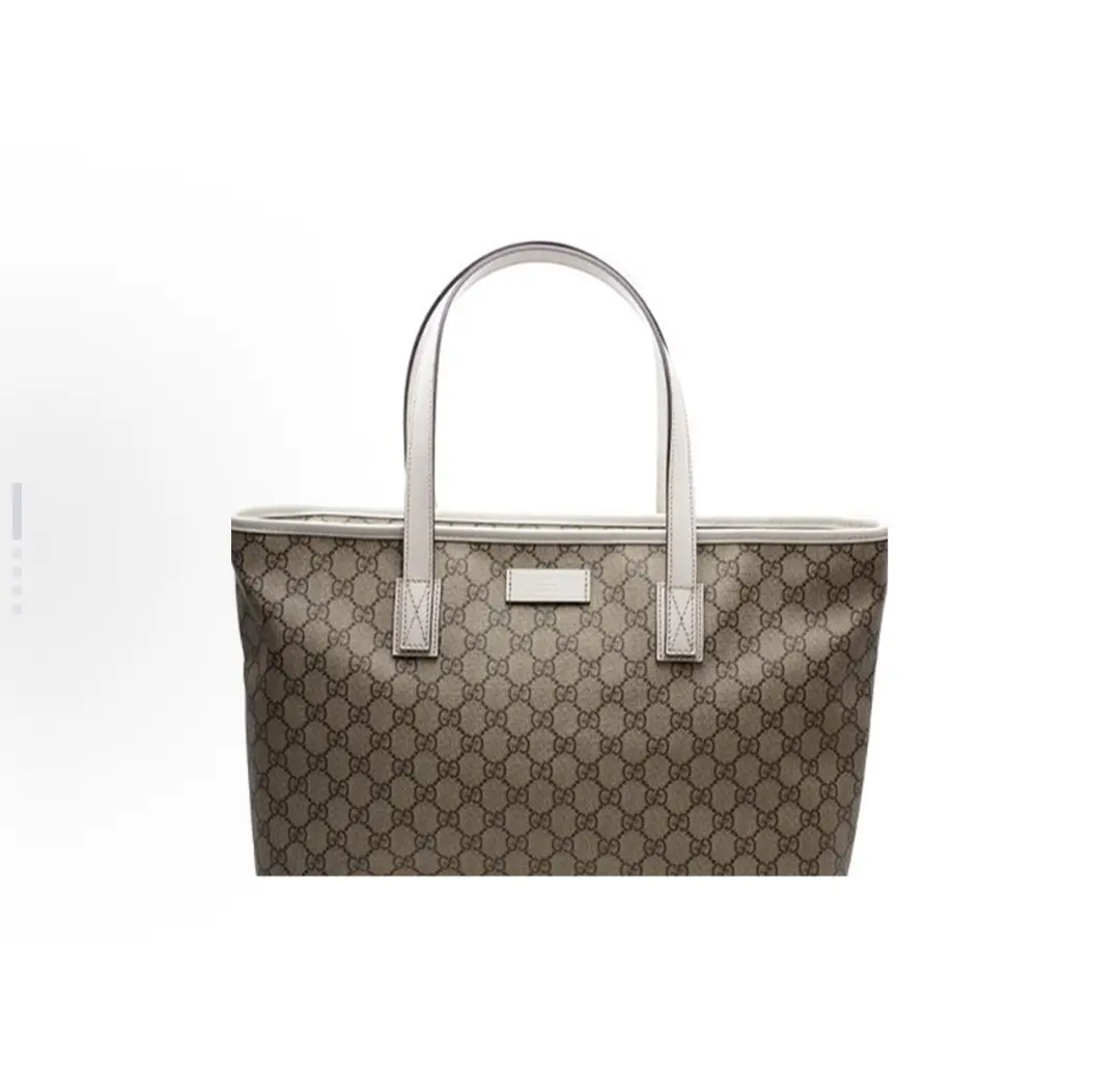 Pre-owned GUCCI Monogram Logo Tote Bag Ebony