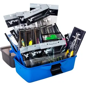 Fishing Tackle Box with Tackle Included Lures, Hooks, Weights, 3-Layer Freshwater Fishing Tackle Kit for Bass Trout Walleye Fishing Gear and Equipment,  for Fishingman