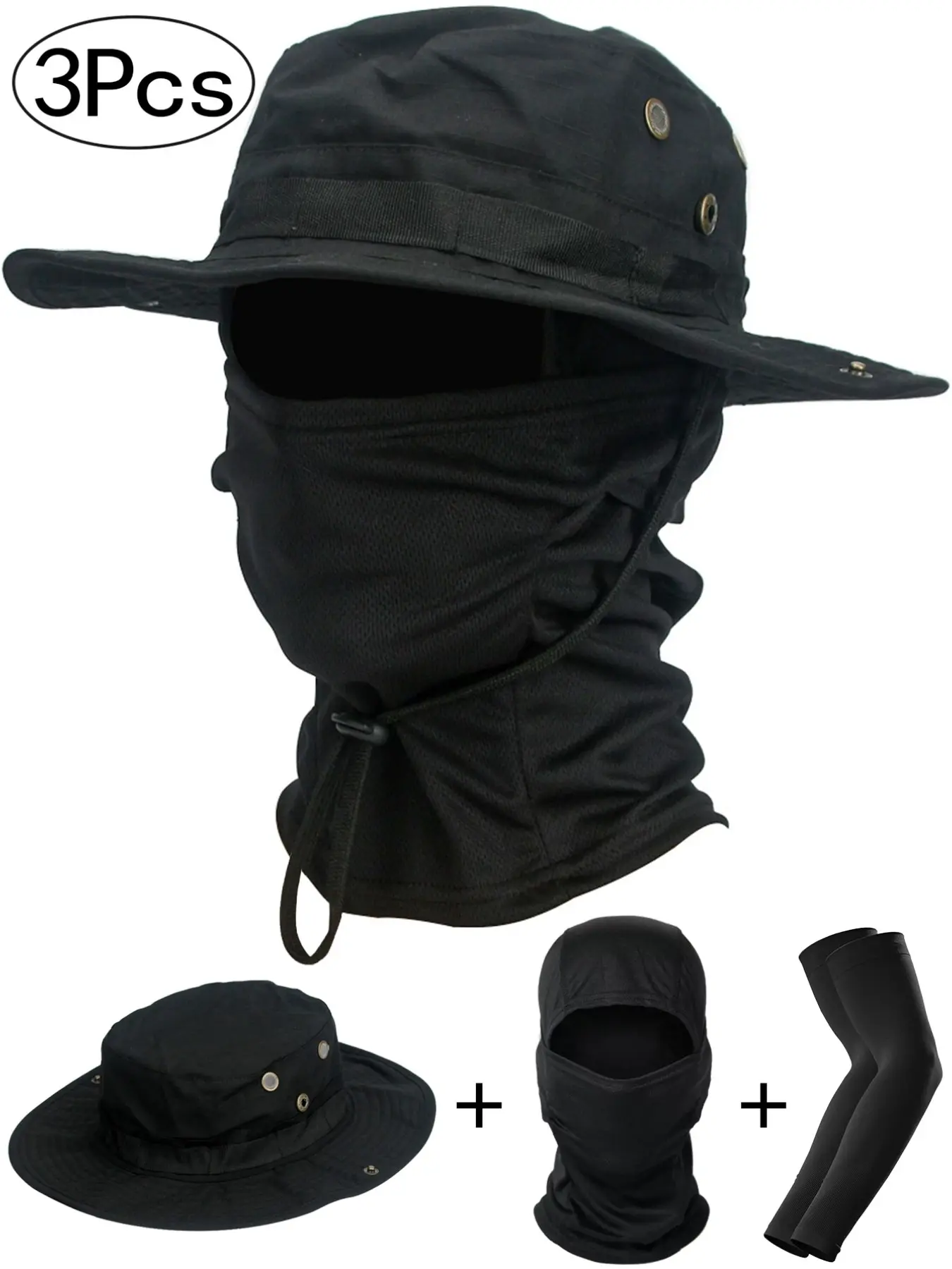 3Pcs- Balaclava Mask Set, Upf UV Protection, Windproof Dustproof Neck Gaiter, Breathable Open Design, Outdoor Sunscreen, Protective Gear