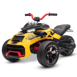 2026 New Kids 3-Wheeler ATV Motorcycle XB-3118 12V Electric Ride-On Toy with LED Lights, Bluetooth, MP3, EVA Tires, Spring Suspension, Soft Start for Ages 3-8 Sturdy Handlebars Control Durable Astm Certification Plastic Safety