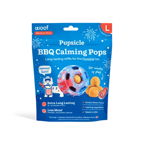 WOOF Refill BBQ Pops & Summer Pupsicle Favorite Distraction Grain-Free Smokey Beef Flavor Lickable Dog Treats