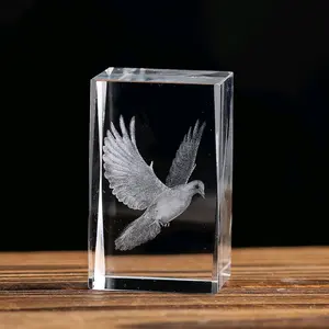 Peace Dove Crystal Cube for Home Decor and Spiritual Healing
