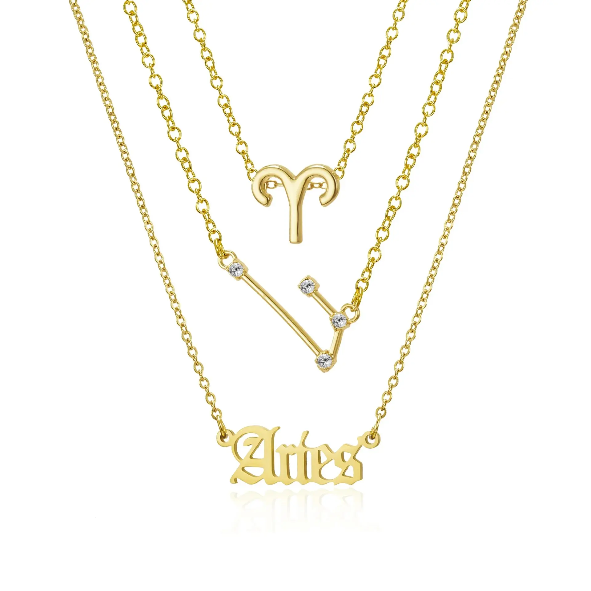 YourZodiac Constellation Sign Pendant Necklace - 3-Piece Set