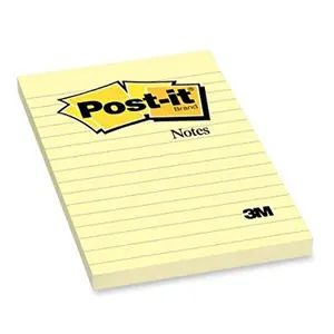 3M Office Products  3M Office Products 74517 Sticky notenotes, 4x6 in.-Marseille Collection, Lined Pack 5-100 Sheets & Pad