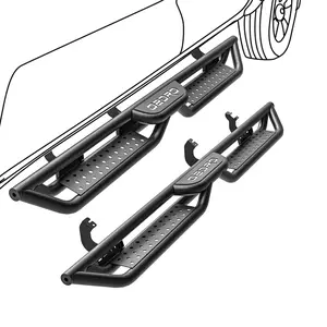 【fathersdaygift】OEDRO 6" Running Boards Compatible with 2022-2025 Toyota Tundra Double Cab(2 Half-Size Rear Doors), Two Stairs Design