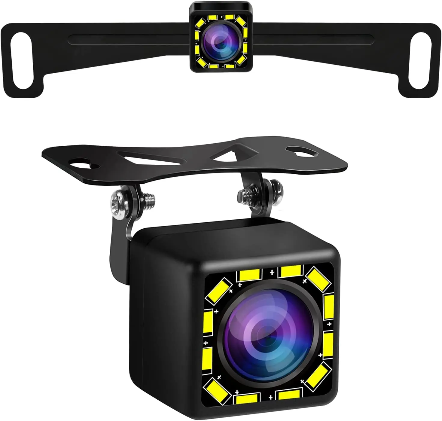 License Plate Frame Backup Camera, 12 LEDs Night Vision Car Rear View Camera,170° Viewing Angle Waterproof Backup Camera Vehicle,Reversing Assist Security