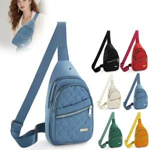 Quilted Fanny Pack, New Summer Outfits 2026 All-match Large Capacity Crossbody Bag, Unique Bags,Casual Solid Color Designer Chest Bag for Daily Use, Fashionable Bag