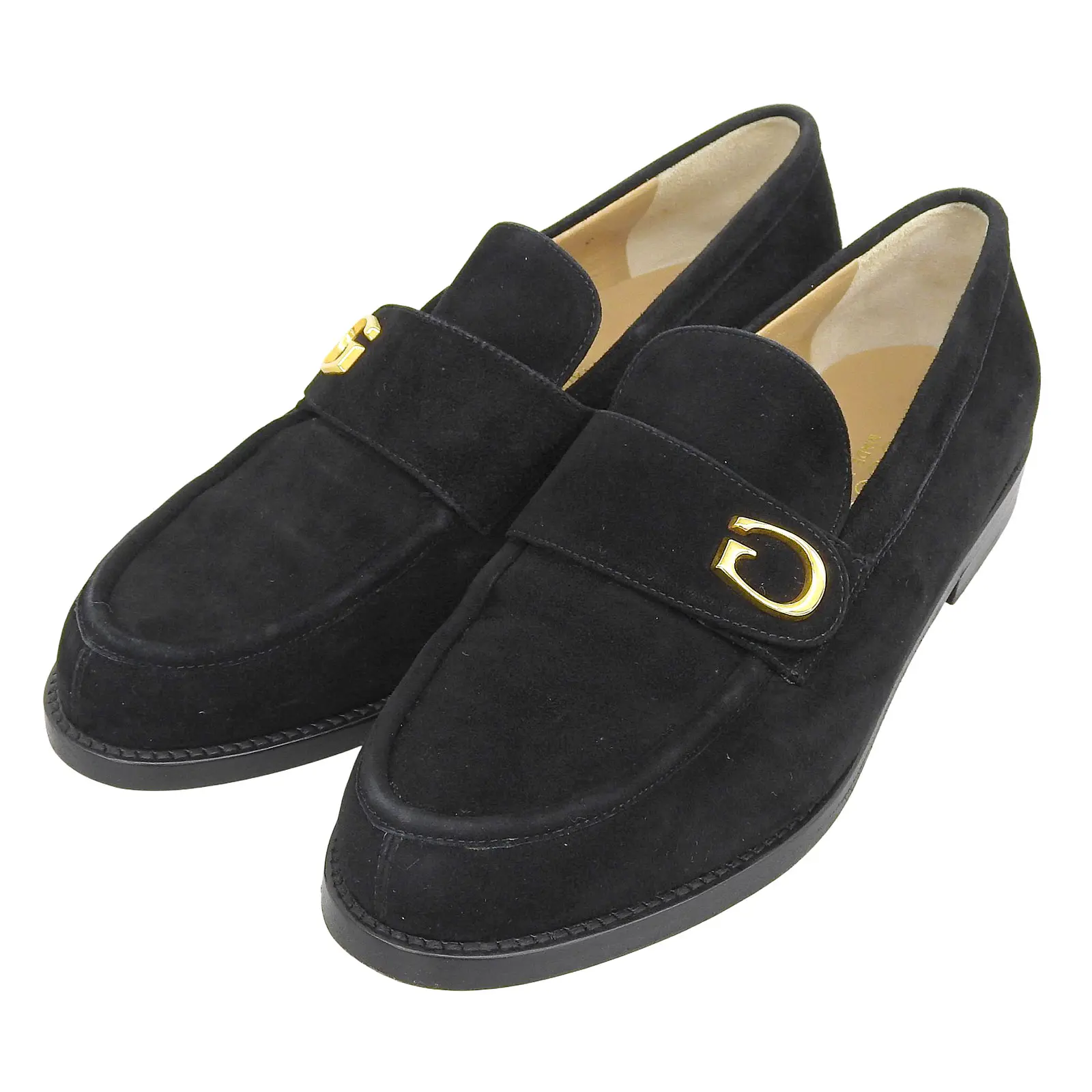 Pre-owned GUCCI Suede Small Leather Goods Loafers