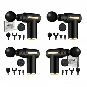 Electric Massage Machine Bundle, Usb Rechargeable Massagers, Portable Handheld Muscle Massagers with USB Charging, Built-In 1200mAh Lithium Battery, Magnetic Replacement Heads, Multi-Function Plastic Body