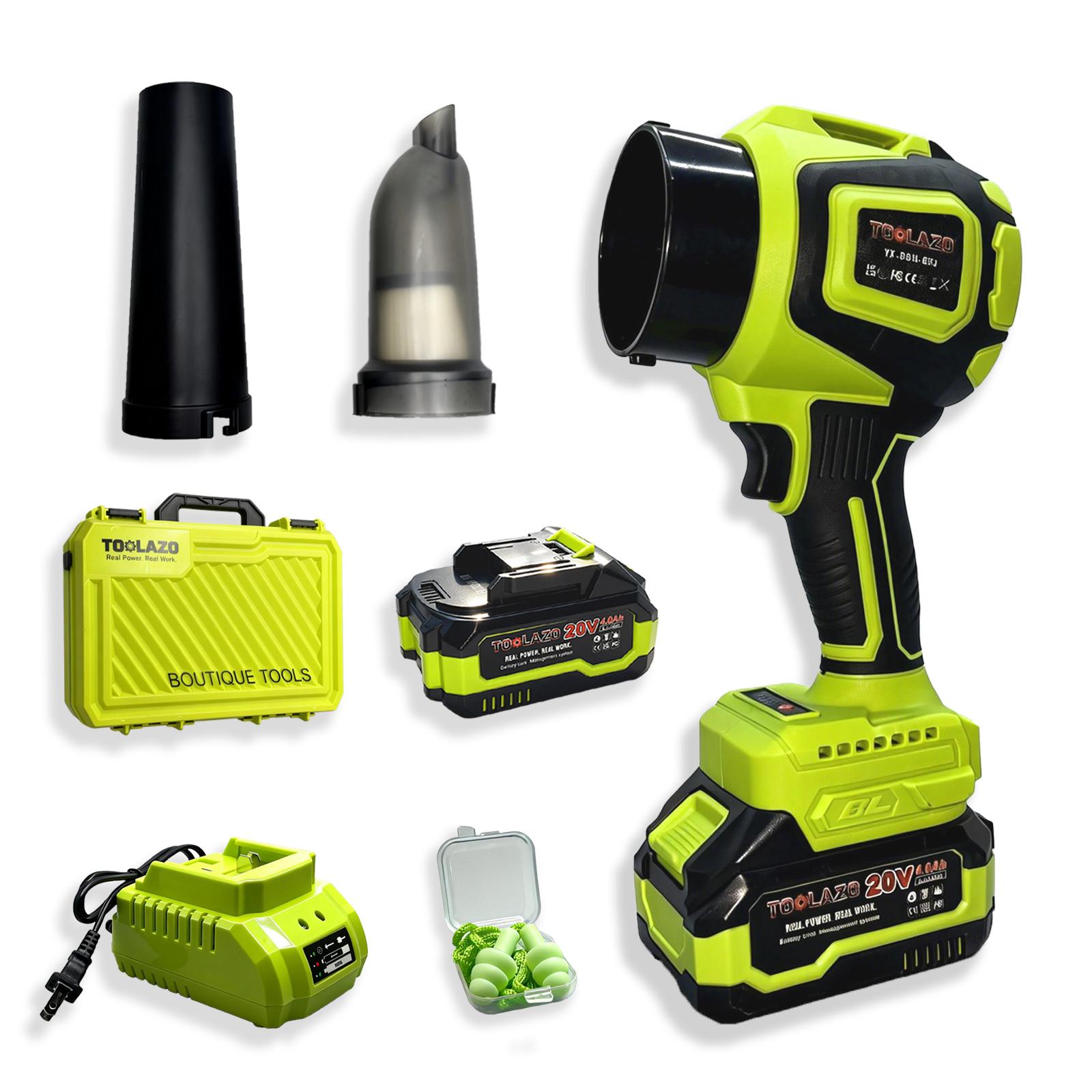 20V 2-in-1 Cordless Leaf Blower Vacuum with 4.0Ah Battery and Fast Charger, 3-Speed 10000RPM Handheld Power Blower for Leaves, Dust, Car Drying, Light Snow, Yard and Garage Cleaning