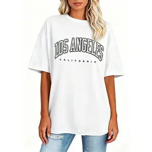 Womens Crewneck Short Sleeve T-Shirt Tops ,Printed T-shirt Solid Basic Tee,Oversized T-Shirts,Pure Cotton
