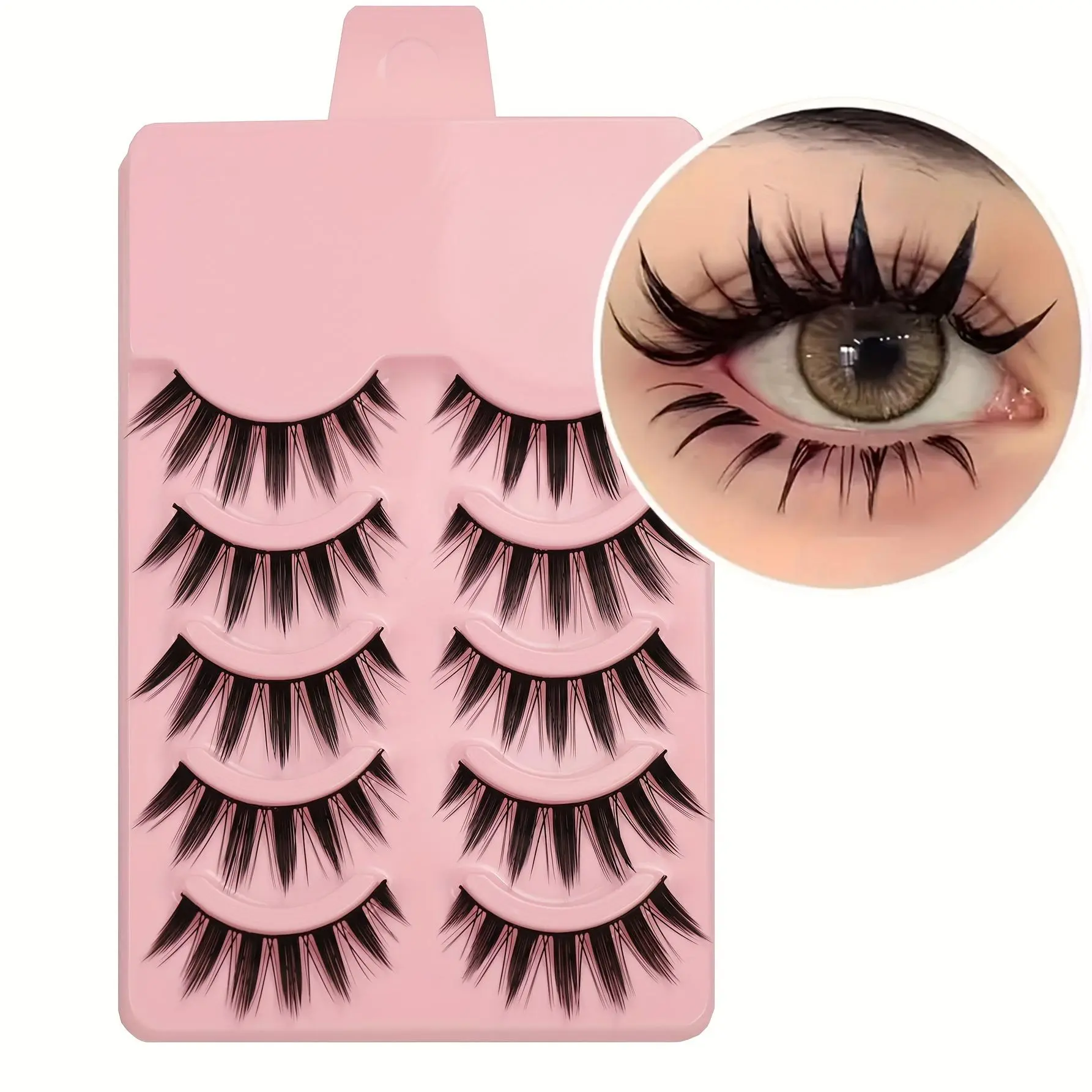 5 Pairs of Wet Comic Style False Eyelashes - Thick Doll Eye Makeup, Suitable for Role-Playing and Casual Wear 2026 New