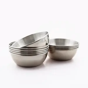 Stainless Steel Sauce Bowl, 10pcs/set Round Seasoning Bowl, Mini Sauce Bowl, Sushi Dipping Sauce Bowl, Small Appetizer Plates Serving Bowl, Kitchen Accessories