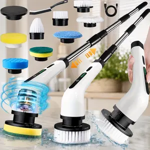 2026 New Electric Spin Scrubber for Bath and Car Cleaning, Powerful Dual-Speed Rechargeable Brush with Detachable Telescopic Handle, 8 Brush Heads & Gap Tool, Perfect for Mother’s Day Gift
