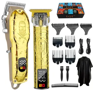 Men's Grooming Kit Set with Smart LCD Display Hair Clipper, T-Shape Trimmer & Shaver, USB Fast Charging, Stylish Portable Design