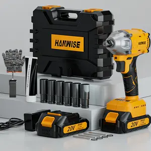 HANWISE High-Torque (350N.m) Industrial Brushless Electric Torque Wrench Driver Kit With 2*4000mAh Batteries, Tool Case, Charger, Sockets & Full Accessories | Ideal For Car Maintenance & Home DIY | Perfect Gift For Men, Father's Day Present