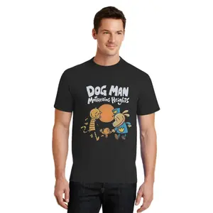 Dogman Fun T-Shirt Men's Cotton Tops Shirts Harajuku Dog Man Round Neck Short Sleeve