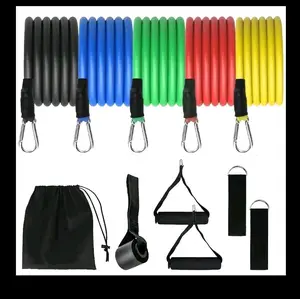 12 Pcs Resistance Band Set with 5 Resistance Levels for Beginners and Advanced Users
