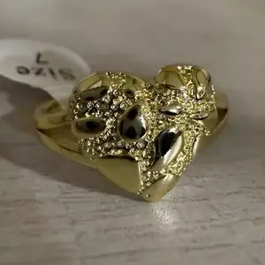 Heart Golden Plated Nugget Ring Woman’s Jewelry