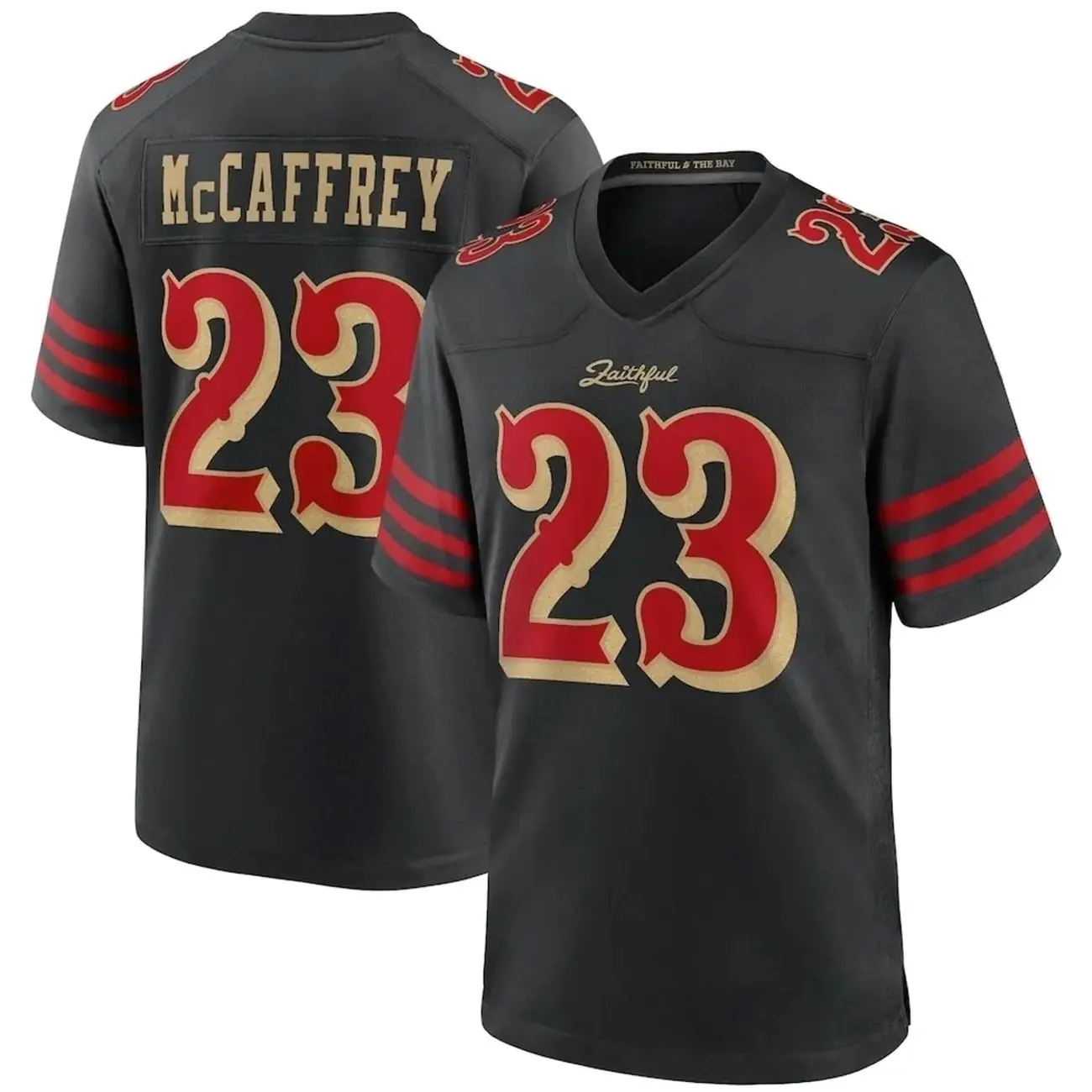 Unisex Football inspired by McCaffrey 23 San Francisco 2025 Rivalries Collection Game Jersey - Black