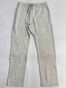 Uncuffed 2022 Light Gray Sweatpants - Athletic Casual Lounge Pants Warm & Comfortable for Casual Wear & Street Style Unisex Style