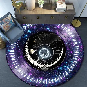 Galactic Dragon Artwork Round Pattern Large Area Floor Mat/rug for Home Decor and Halloween, Christmas, and Birthday Gifts - 1 Piece. DT (26)