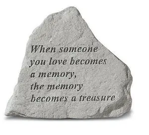 212 MAIN Cast Garden Stone - Kay Berry Inc. 75620 "When Someone You Love Becomes A Memory" Weatherproof Wall Mount Memorial Decor, 5.25x4.5in Sentimental Gift