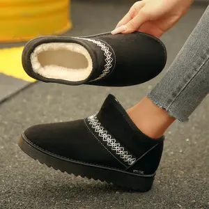 Women's Embroidered Snow Boots Warm Fleece-Lined Ankle Boots Casual Winter Indoor Outdoor Shoes for Women Springfresh