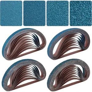 1/2x18 Inch Belt Sander Sanding Belts Kit 40 count (10 Each of 40/60/80/120 Grits), Zirconia Belt Sander Paper Sanding Belts for , Metal, , and Furniture, 40-Pack