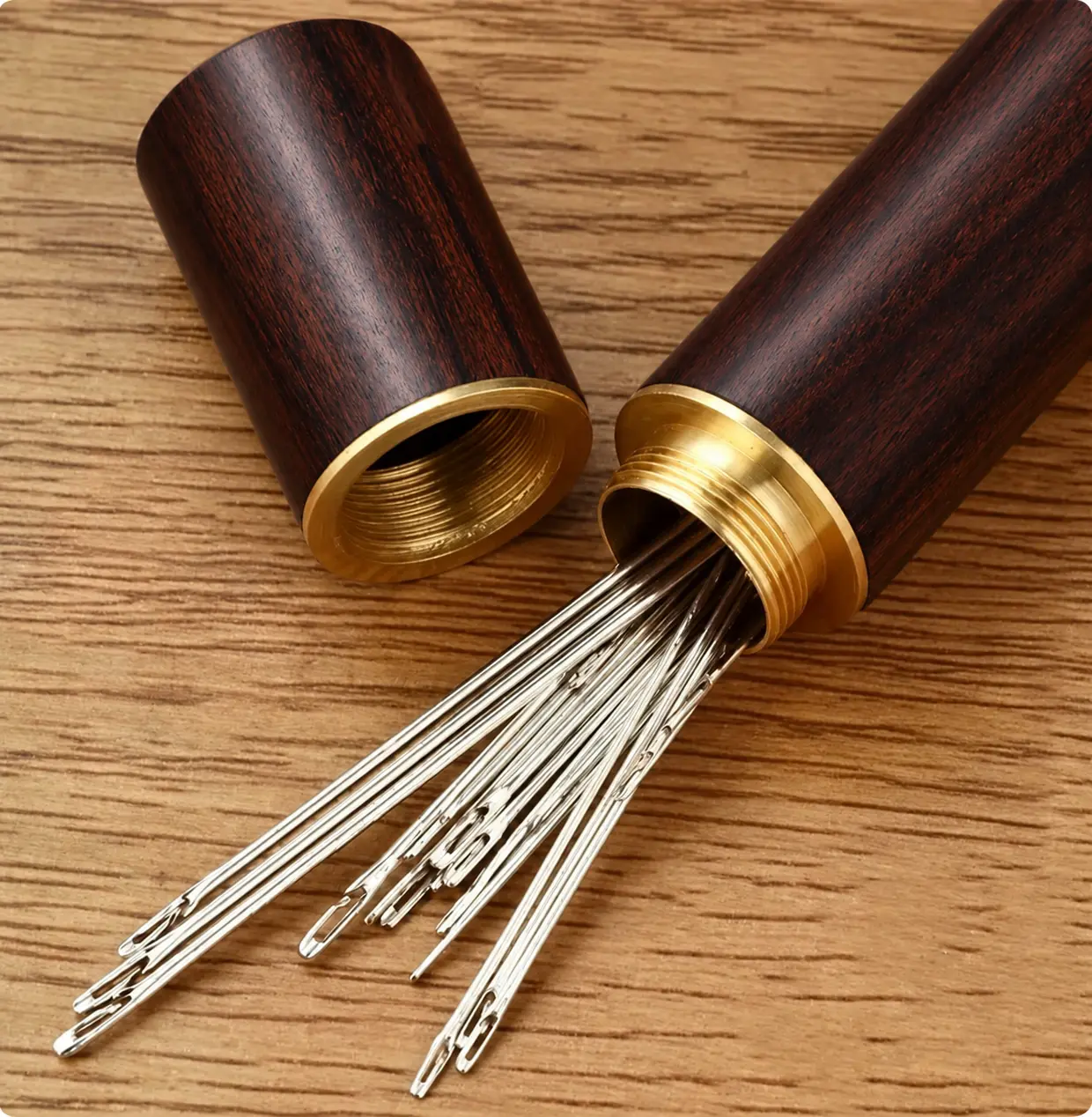 30pcs/set Multi-purpose Household Hand Sewing Needle with Wooden Needle Case, Self-threading Needle Set, Fabrics & Sewing Supplies