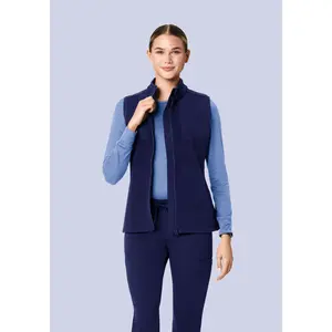 Women's Fleece Scrub Vest Navy