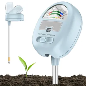 4-in-1 Soil  Meter,  Meter for , Soil Ph Meter, Tester for Moist, Light, Nutrients, pH,  for Garden, Lawn, Farm, Indoor & Outdoor Use,No  Required, Blue