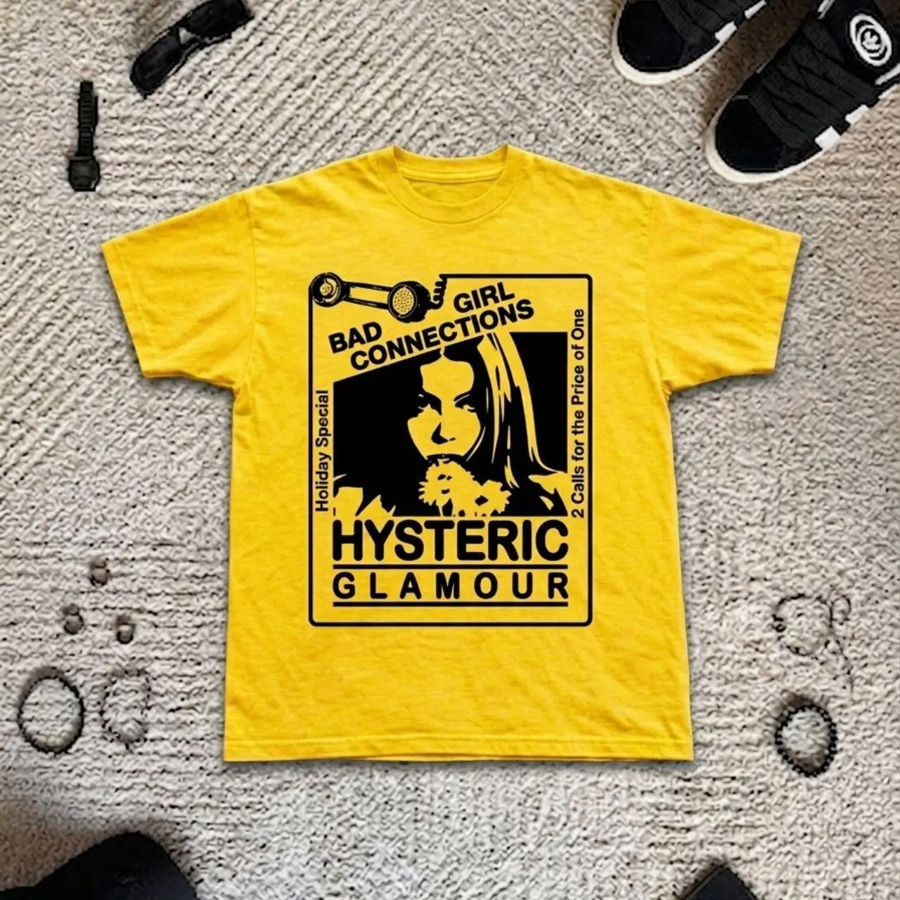 Hysteric Glamour "Bad Connections" Graphic Baby Tee – Y2K Cute Aesthetic Graphic