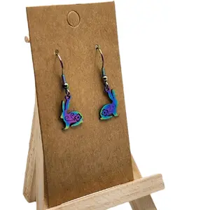 Smoky Metallic Rabbit Earrings - Cute Lightweight Design Unisex Whimsical Jewelry for Casual & Dressy Outfits
