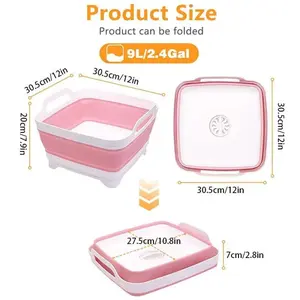Collapsible Bucket, 1 Count Portable Plastic Bucket, Outdoor Car Washing Tub, Foldable Camping Beach Water Pot, PailC28ChicLadyHub