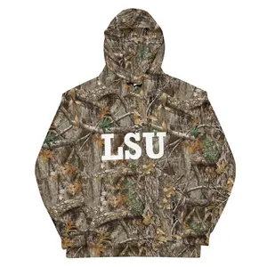 LSU Camo Hoodie - Soft Fleece Pullover with Camouflage Pattern, Hooded Design, Ideal for Men's Wear