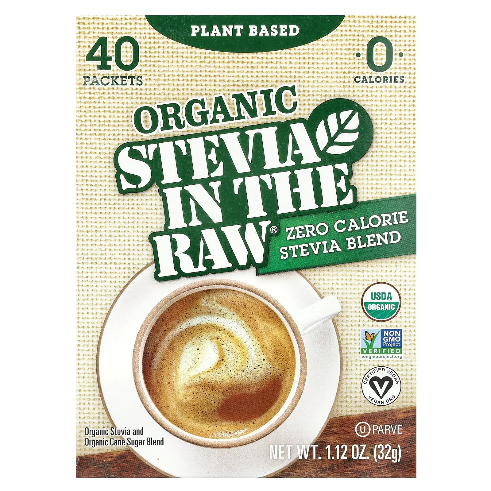 In the Raw Organic Stevia In The Raw®, Zero Calorie Stevia Blend, 40 Packets, 1.12 oz (32 g)