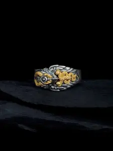 New Snake Phoenix Bird Ring for Men, Casual Ethnic Pattern Copper Chain Material, All Seasons Unisex Jewelry Accessory