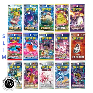 3x Simplified Chinese Pokemon Slim/Standard Booster Packs - Tag Team, Dynamax Clash, Nine Colors Gathering