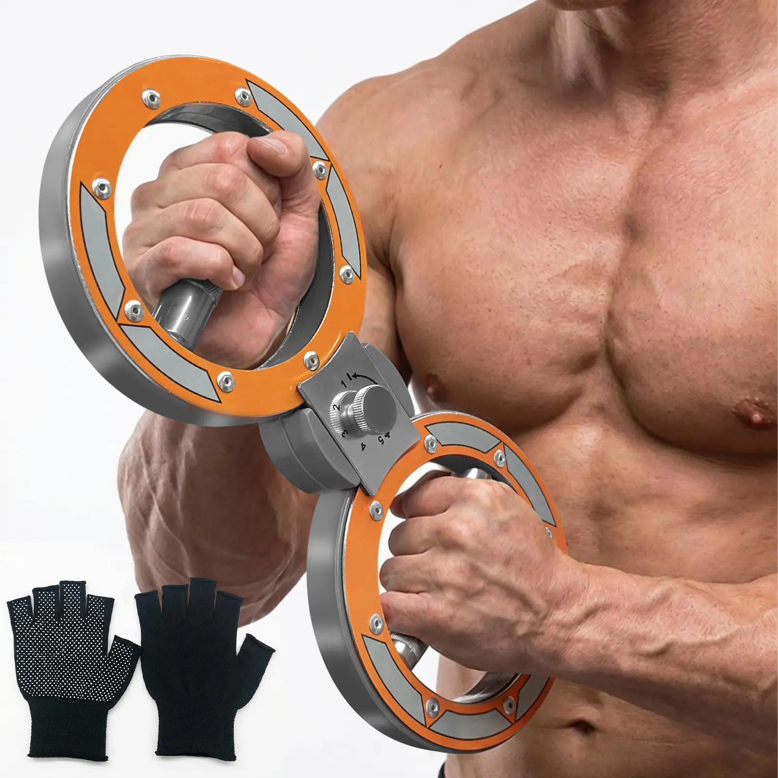 Heavy-Duty Handgrippers with Adjustable Resistance, Ergonomic Padded Handles for Grip Strength Training and Fitness, Forearm Trainer, Adjustable Handle, 8-15Lb
