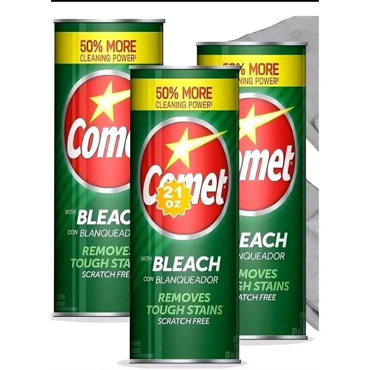 Comet 21 oz Bleach with 50% More Cleaning Power Removes Tough Stains Scratch Free