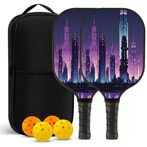 USAPA Lightweight Carbon Fiber Pickleball Paddles Set 2 Paddles 4 Balls Summer Outdoor Sport