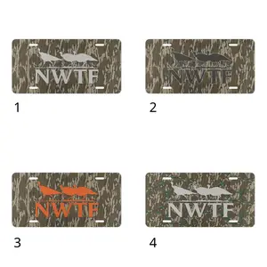 Custom Hunter Camo, Hunting/Fishing Gifts Aluminum License Plate, Custom License Plate, Personalized Vanity Tag, Blank Aluminum Plate, 12*6 License Plate, US Standard Car Plate, Front License Plate 4 Pre-Drilled Holes