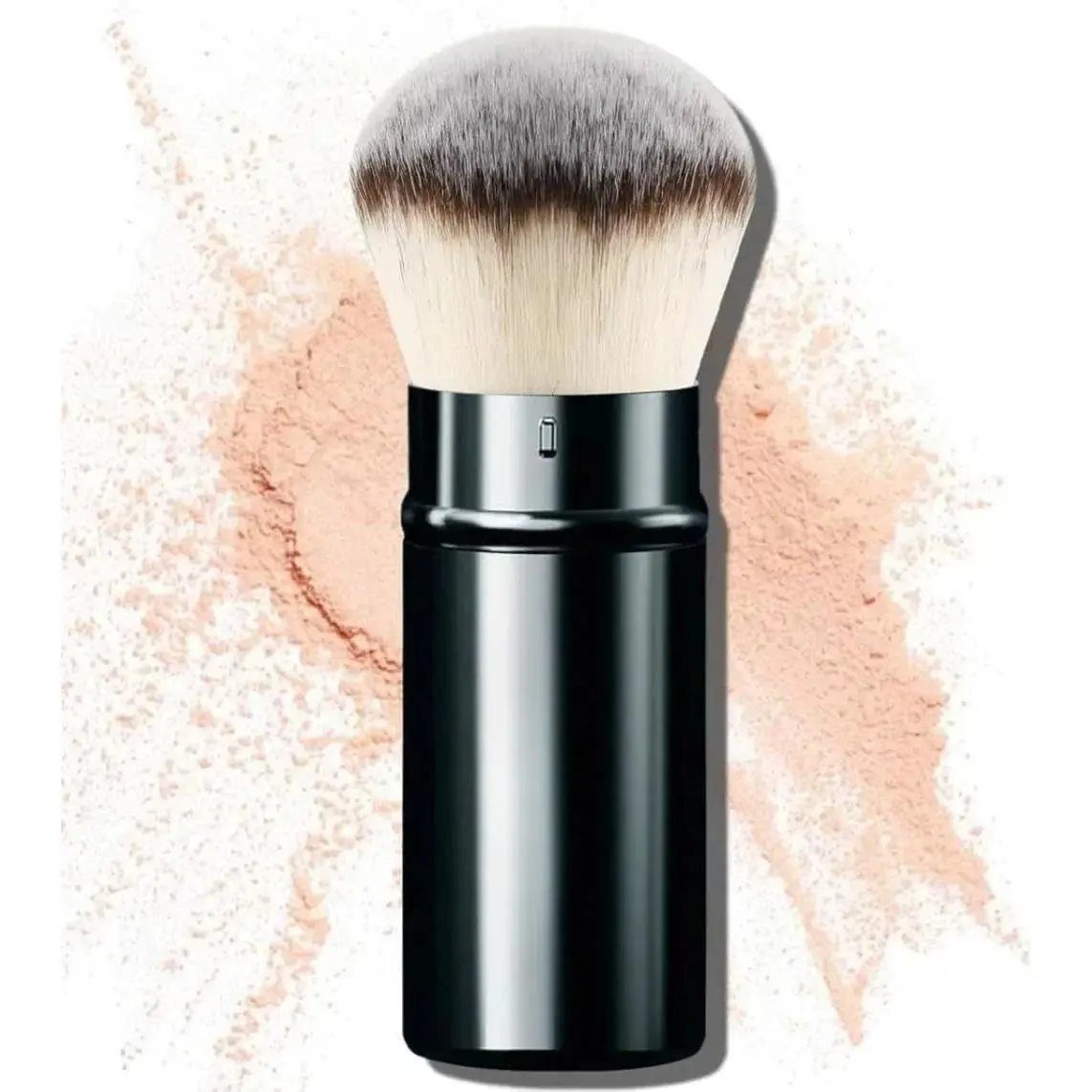 Retractable Airbrush Kabuki Brush for All Face Makeup & Foundation for Liquid, Cream and Powder Face Makeup With Aluminum Handle