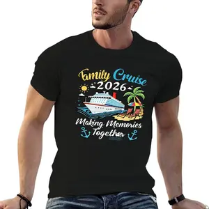 2026 Family Cruise Vacation T-Shirt 100% Cotton Matching Tee for Making Memories Together with Cruise Ship Design