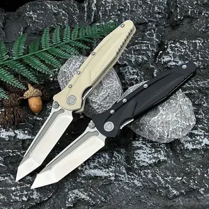 Durable Pocket Folding Knife D2 Blade G10 Handle Cool Compact Outdoor Cutlery for Camping Fishing, EDC Tools for Men's Great Gift